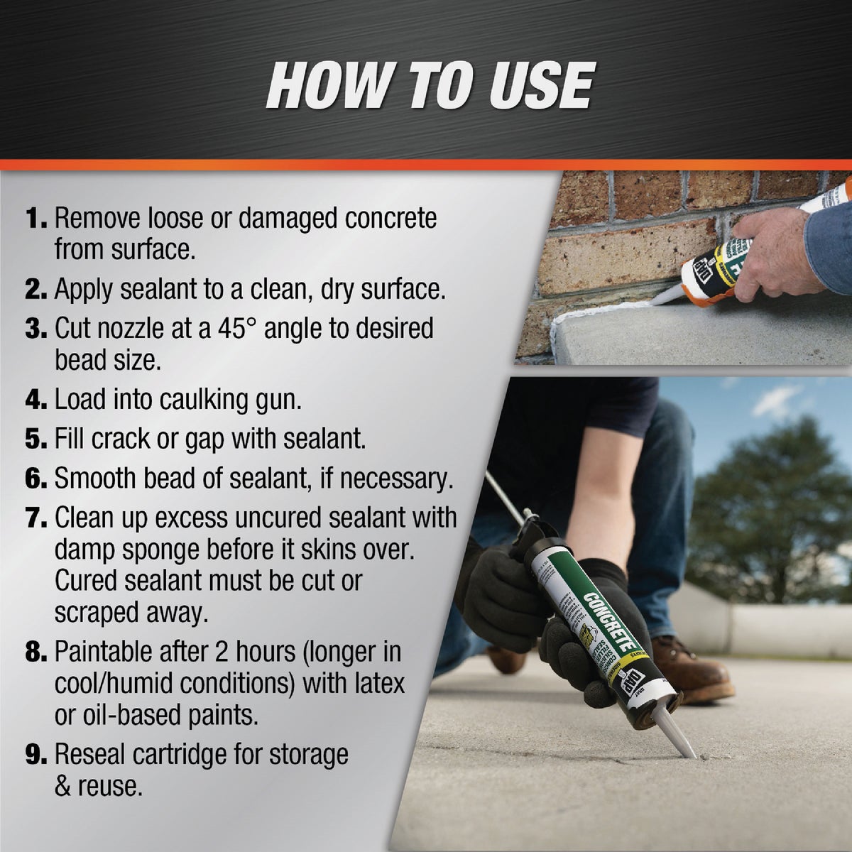 Dap Concrete Sealant 10.5 Oz. Gray Concrete Sealant Image 5