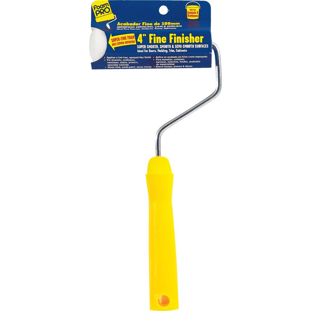 FoamPro Fine Finisher 4 In. Mini Foam Roller Cover & Frame Image 1