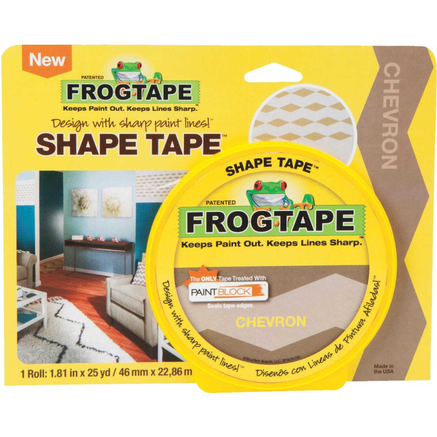FrogTape Shape Tape 1.81 In. x 25 Yd. Masking Tape, Chevron Shape Image 1