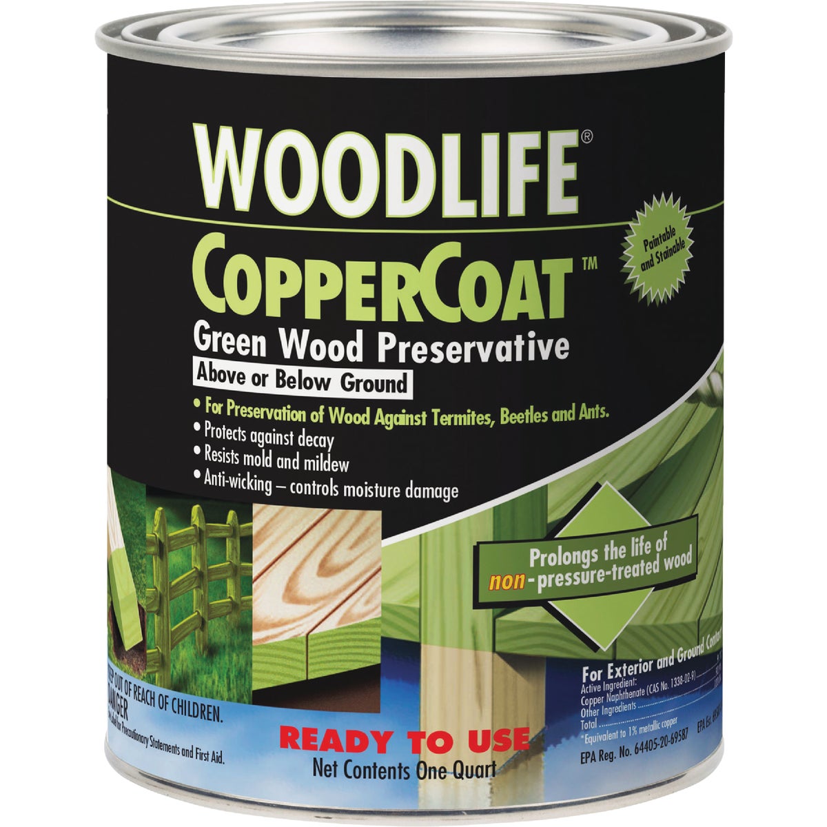 Rust-Oleum Woodlife Water-Based Coppercoat Green Wood Preservative, 1 Qt. Image 7