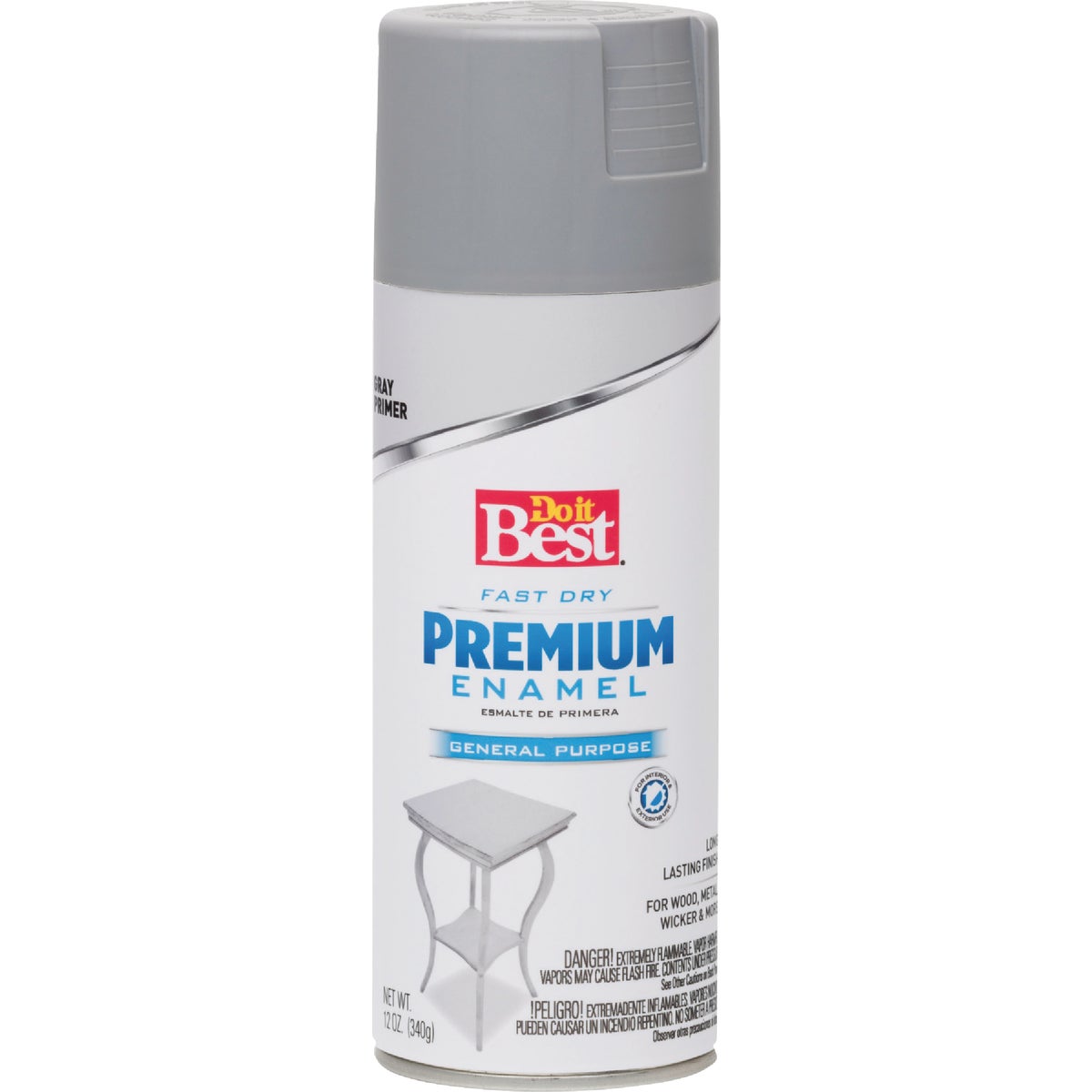 Do it Best Premium Enamel Gray 12 Oz. All-Purpose Spray Paint Primer Image 2