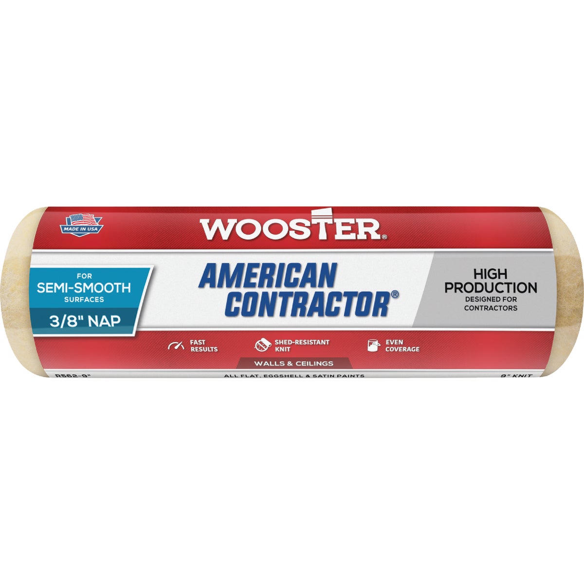 Wooster American Contractor 9 In. x 3/8 In. Knit Fabric Roller Cover Image 1