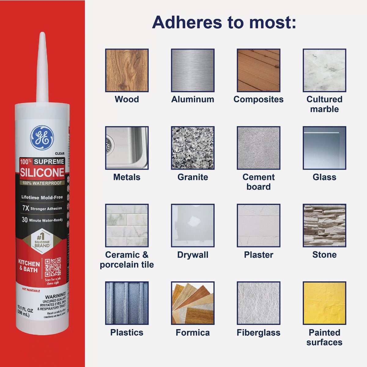 GE Supreme Silicone 10.1 Oz. White Kitchen & Bath Sealant Image 6