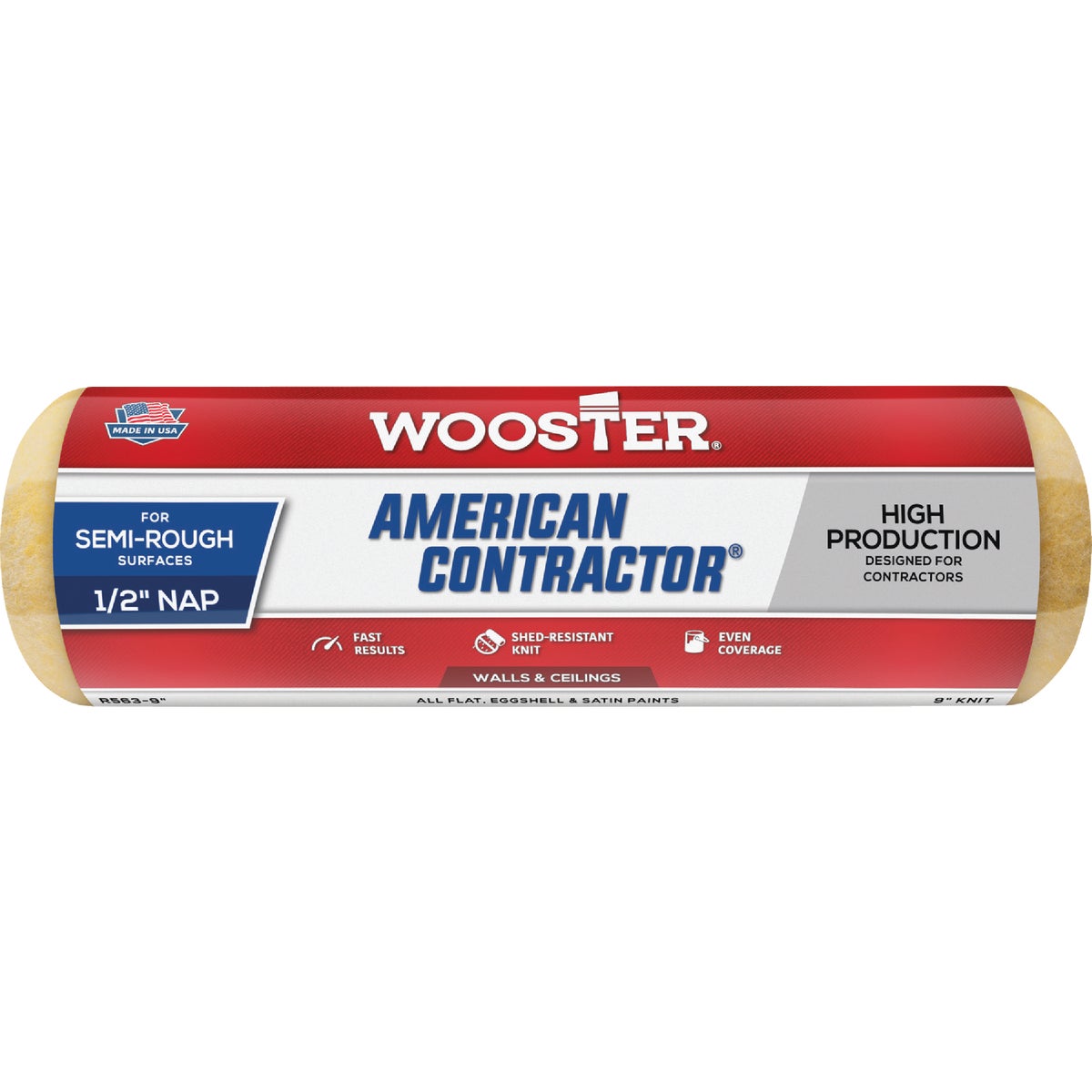 Wooster American Contractor 9 In. x 1/2 In. Knit Fabric Roller Cover Image 1