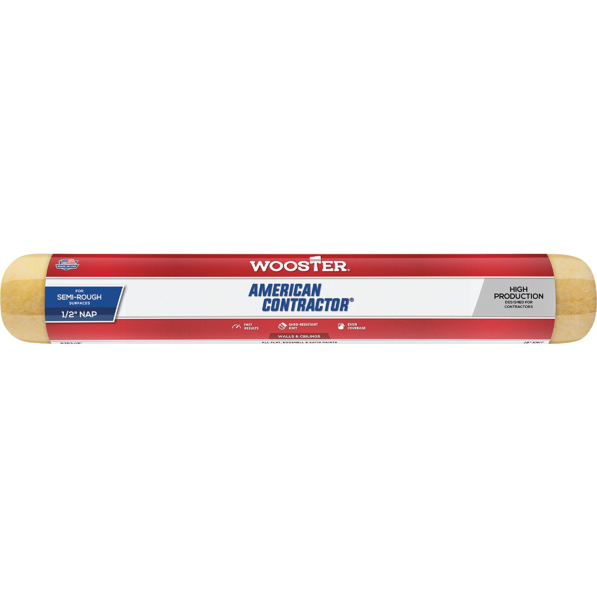 Wooster American Contractor 18 In. x 1/2 In. Knit Fabric Roller Cover Image 1