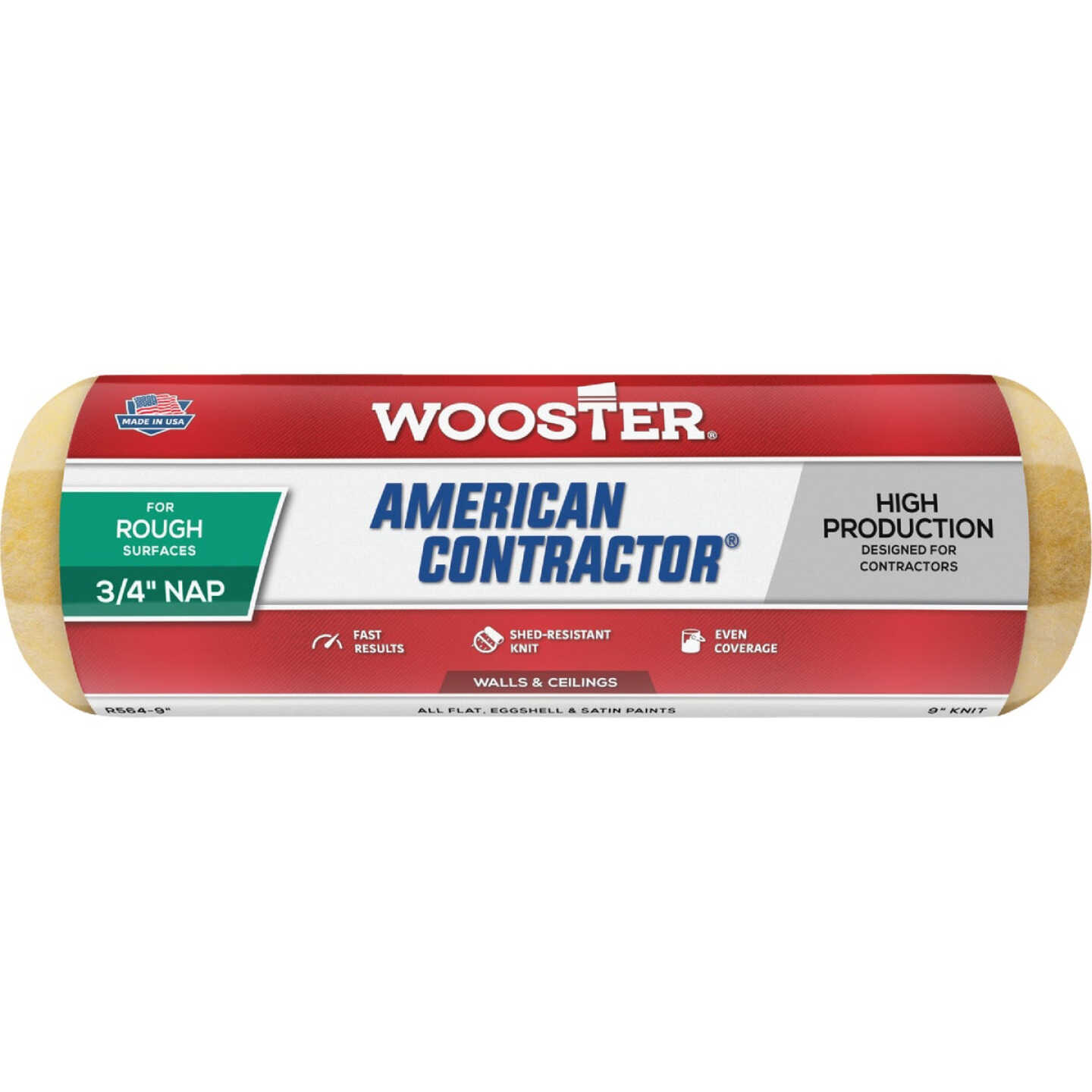 Wooster American Contractor 9 In. x 3/4 In. Knit Fabric Roller Cover Image 1