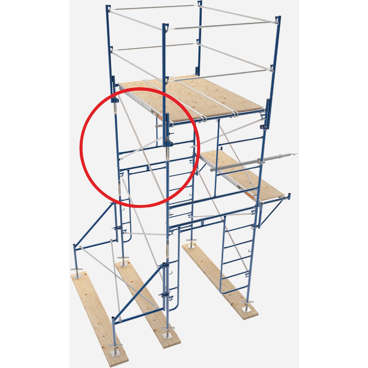 MetalTech 7 Ft. x 4 Ft. Galvanized Steel Squaring Cross Brace for Scaffolding Frames Image 3