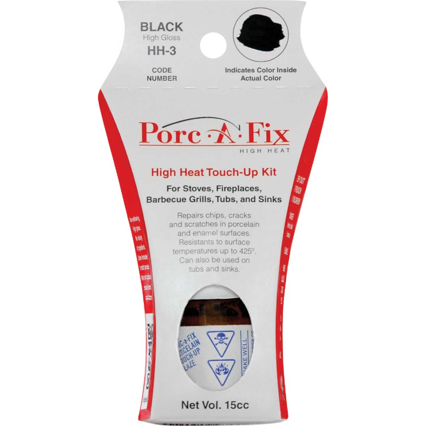 Fixture-Fix Porc-A-Fix Black High Gloss Porcelain Touch-up Paint, 15cc Image 1