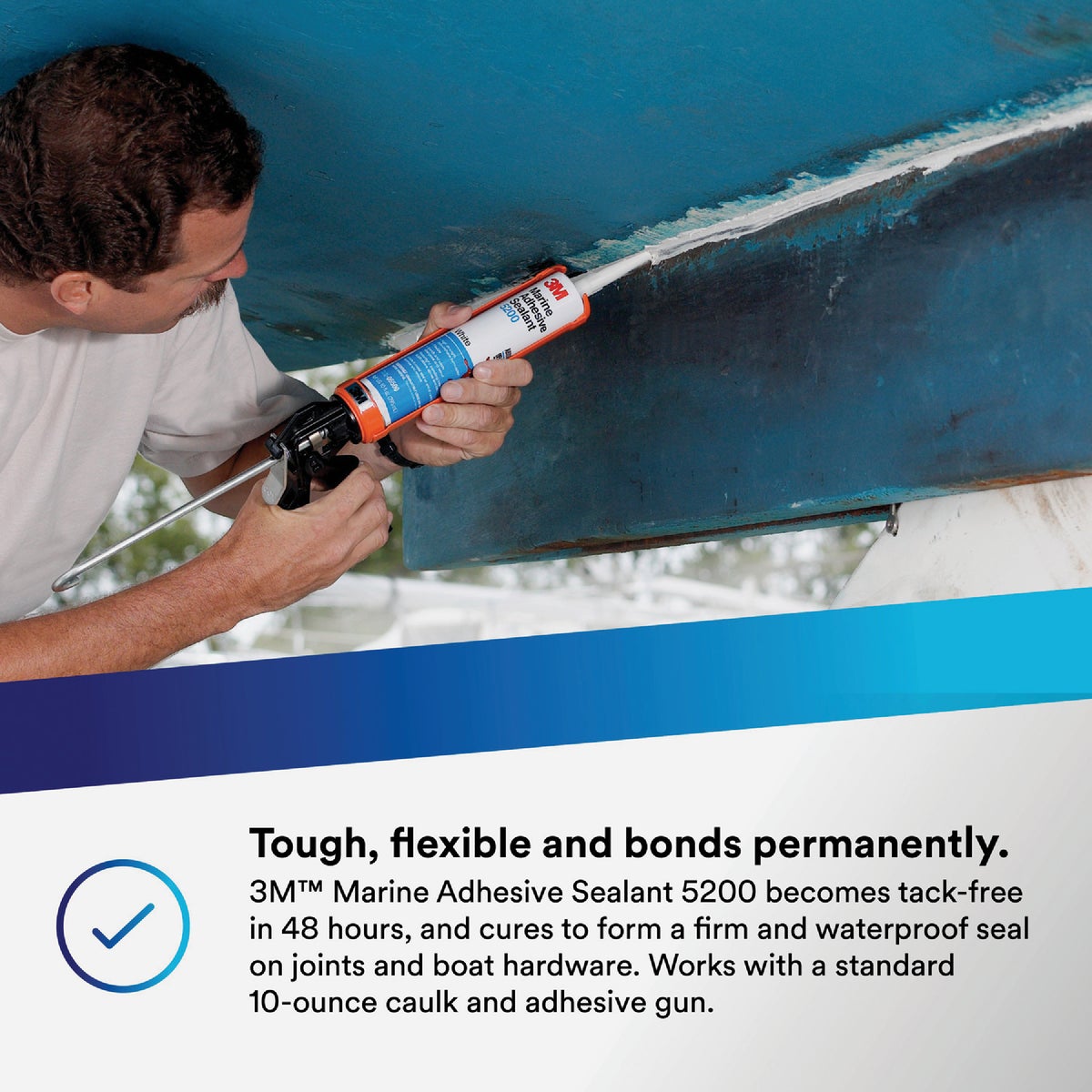 3M 10 Oz. Black  Marine Adhesive Sealant 5200 Image 4