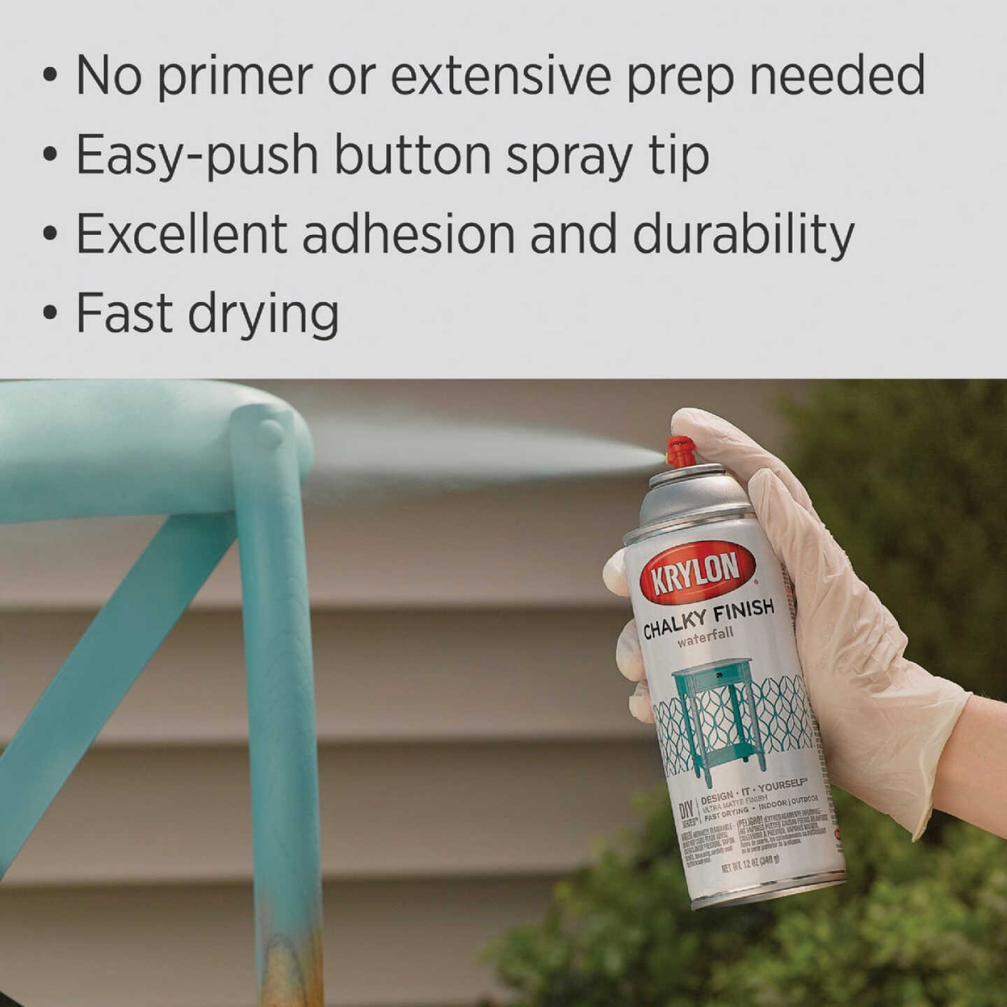 Krylon CHALKY FINISH 12 Oz. Ultra Matte Chalk Spray Paint, Classic White Image 6