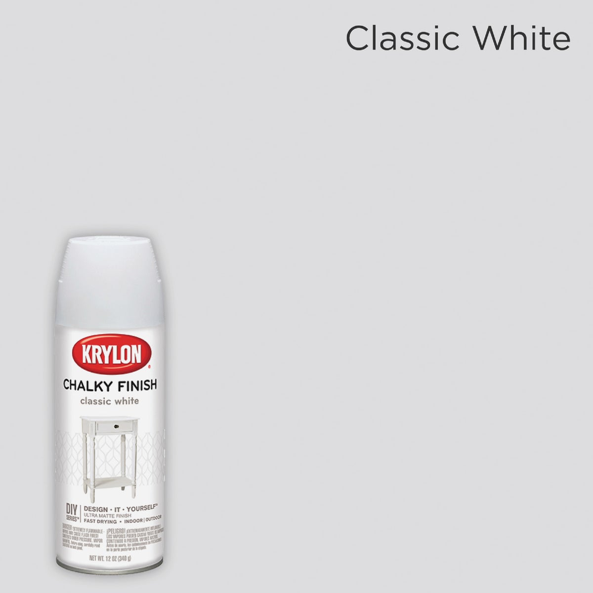 Krylon CHALKY FINISH 12 Oz. Ultra Matte Chalk Spray Paint, Classic White Image 2