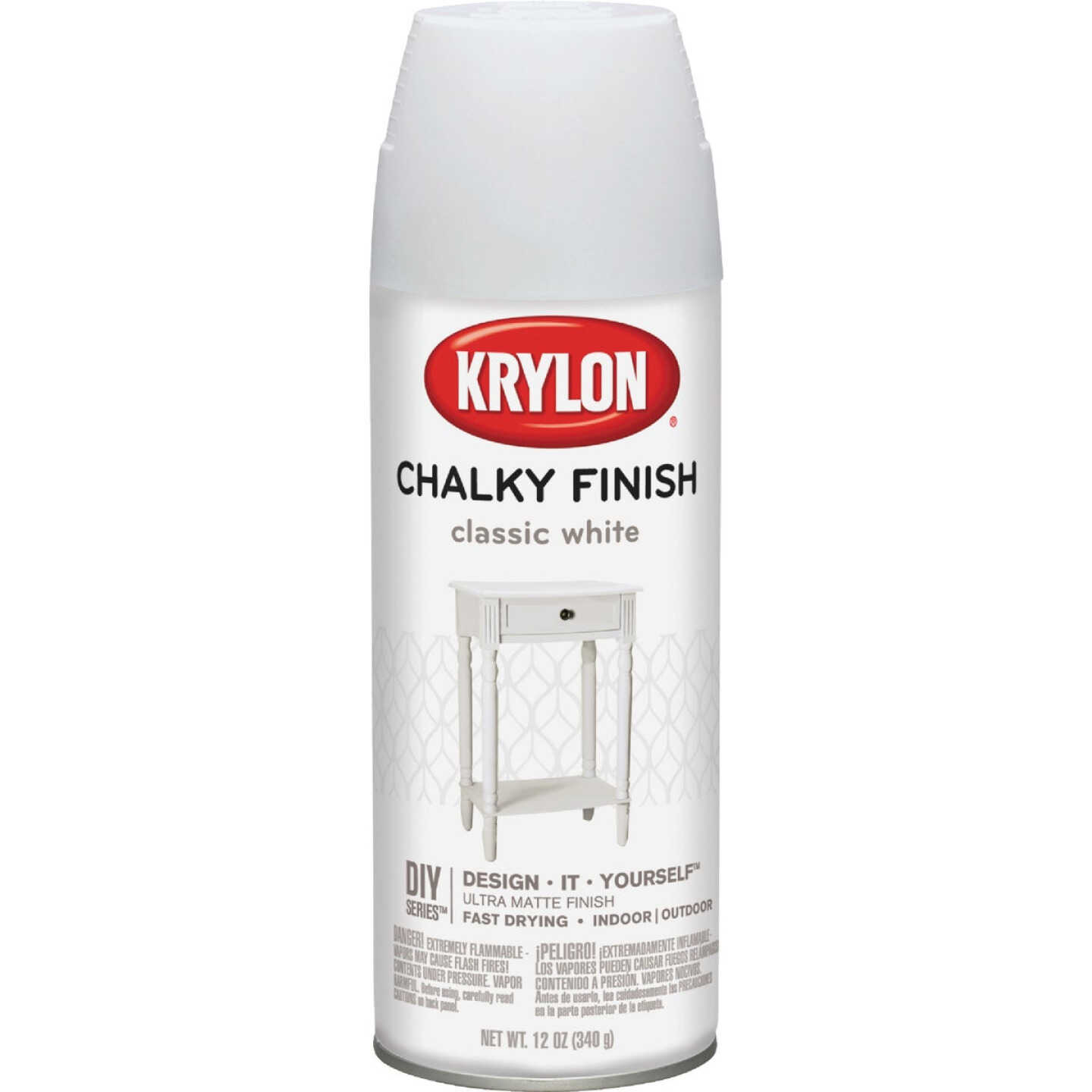 Krylon CHALKY FINISH 12 Oz. Ultra Matte Chalk Spray Paint, Classic White Image 1