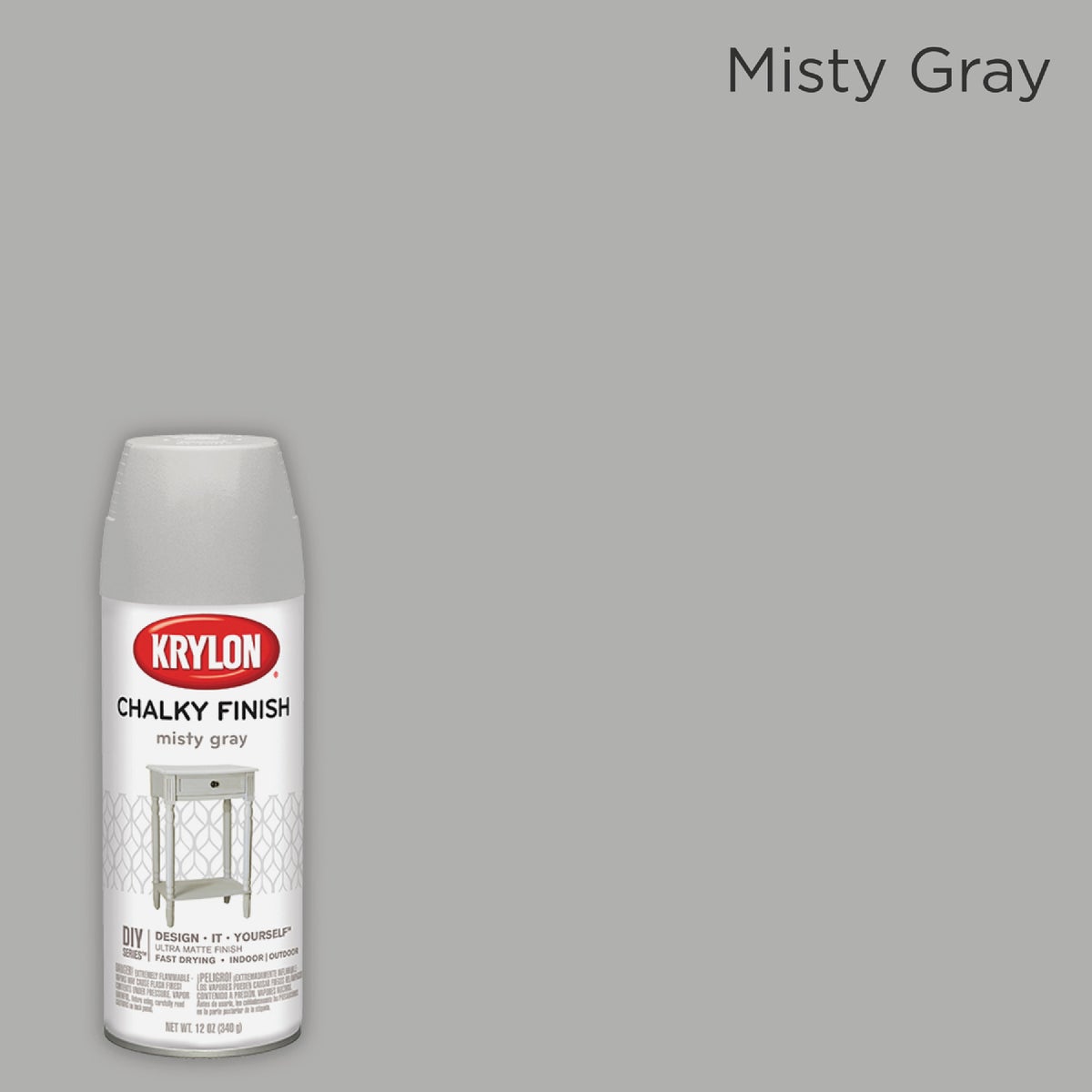 Krylon CHALKY FINISH 12 Oz. Ultra Matte Chalk Spray Paint, Misty Gray Image 6