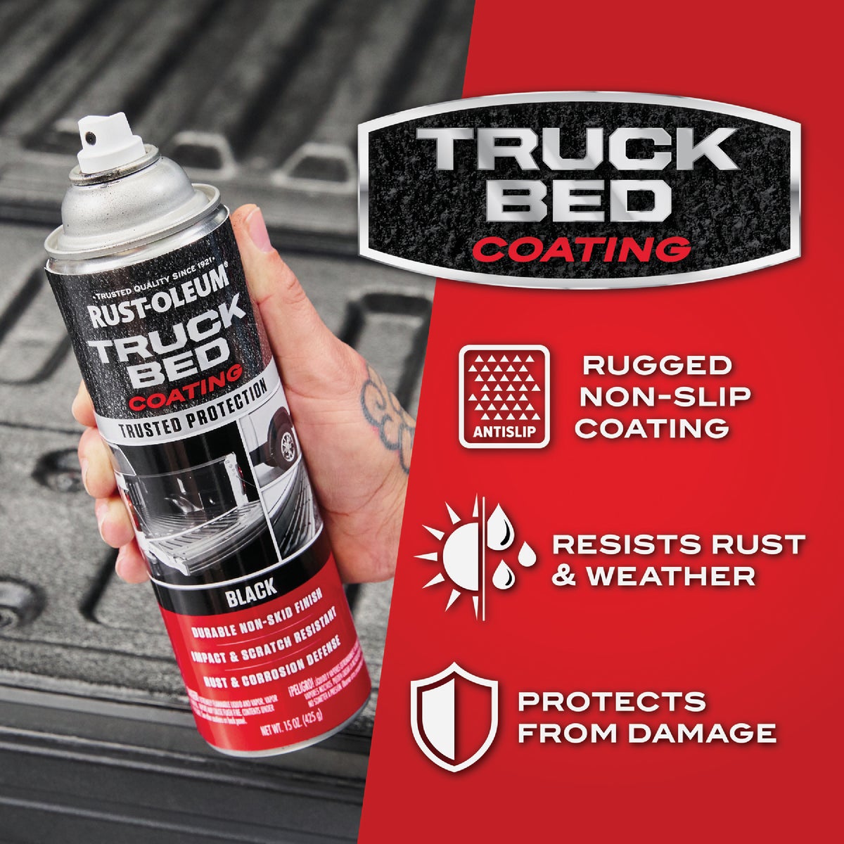 Rust-Oleum Stops Rust 15 Oz. Black Truck Bed Liner Spray Image 2