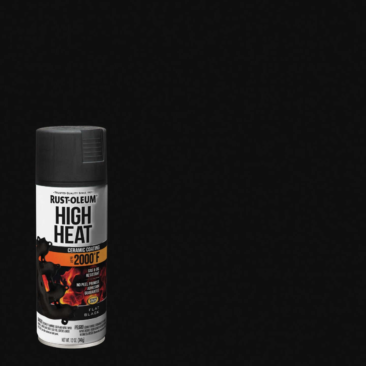 Rust-Oleum Stops Rust Flat Black 12 Oz. High Heat Spray Paint Image 1