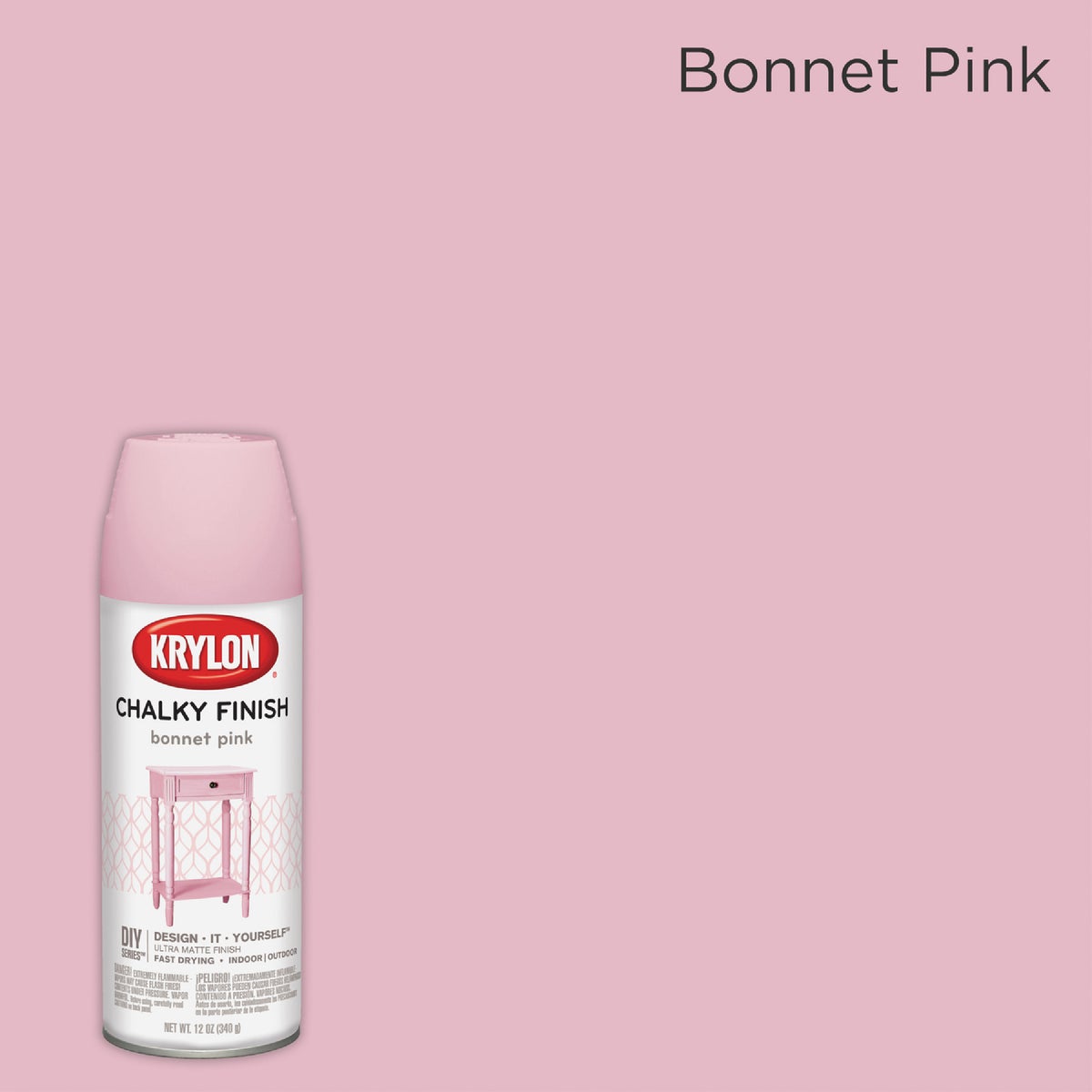 Krylon CHALKY FINISH 12 Oz. Ultra Matte Chalk Spray Paint, Bonnet Pink Image 2
