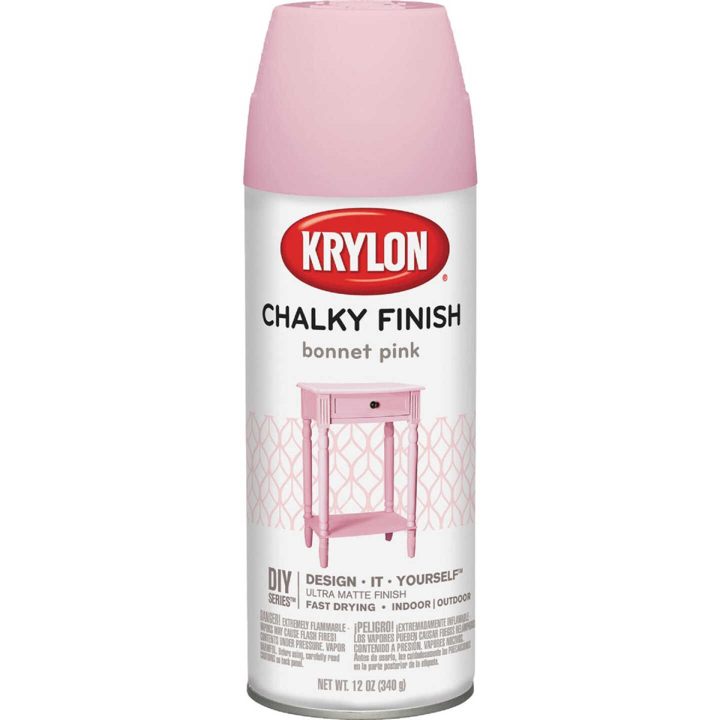 Krylon CHALKY FINISH 12 Oz. Ultra Matte Chalk Spray Paint, Bonnet Pink Image 1