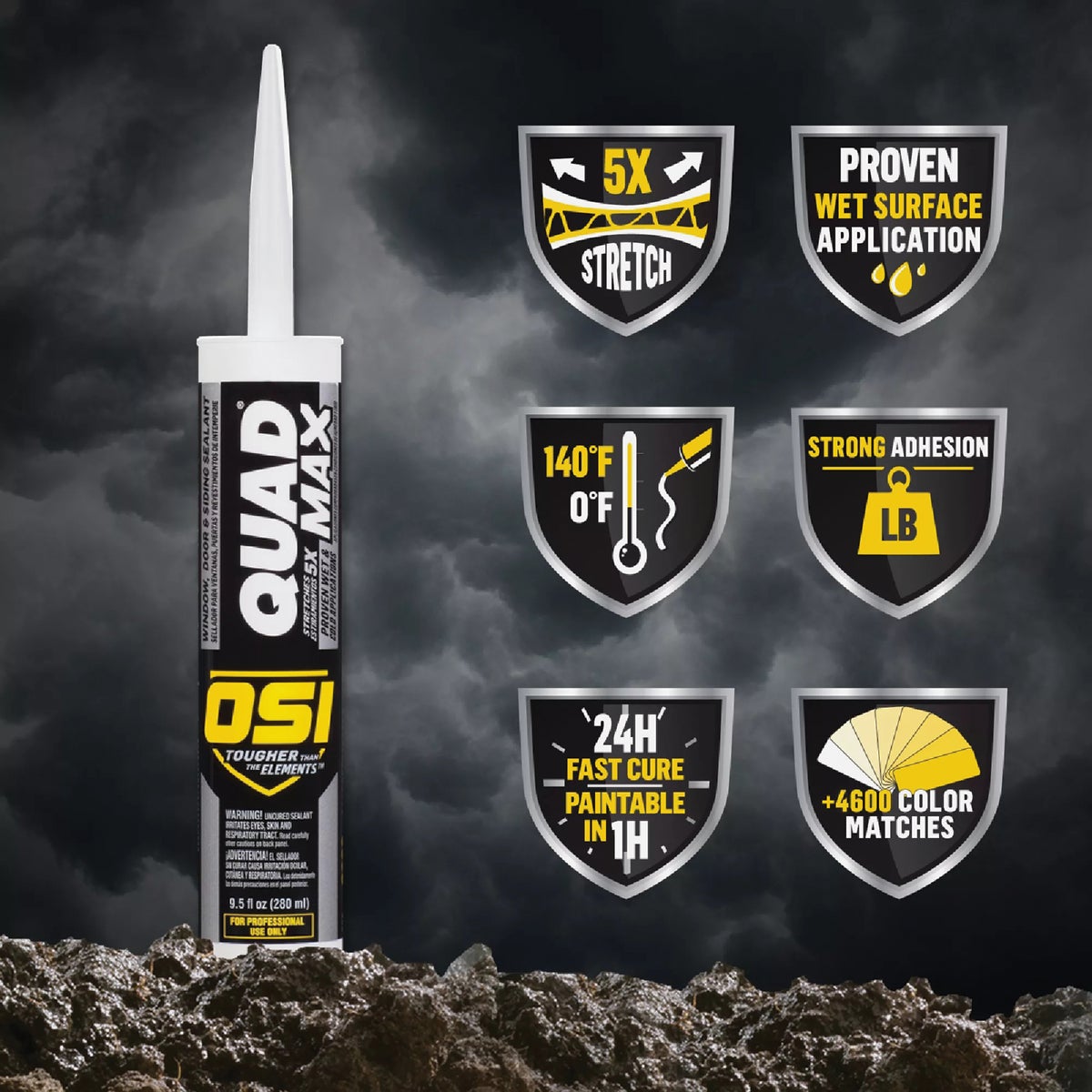 OSI QUAD MAX 9.5 Oz. Sealant, Gray Image 6