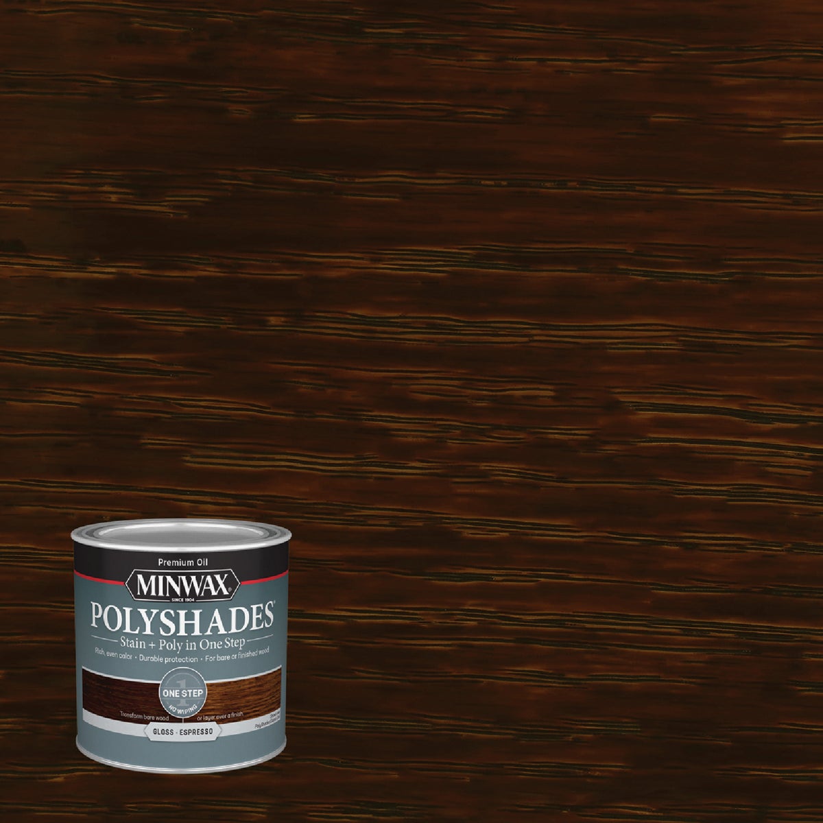 Minwax Polyshades 1/2 Pt. Gloss Stain & Finish Polyurethane In 1-Step, Espresso Image 1
