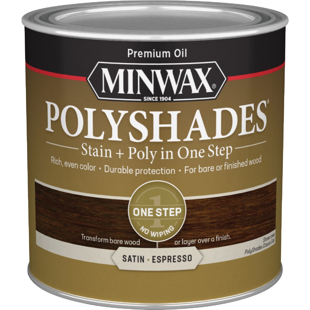 Minwax Polyshades 1/2 Pt. Satin Stain & Finish Polyurethane In 1-Step, Espresso Image 7