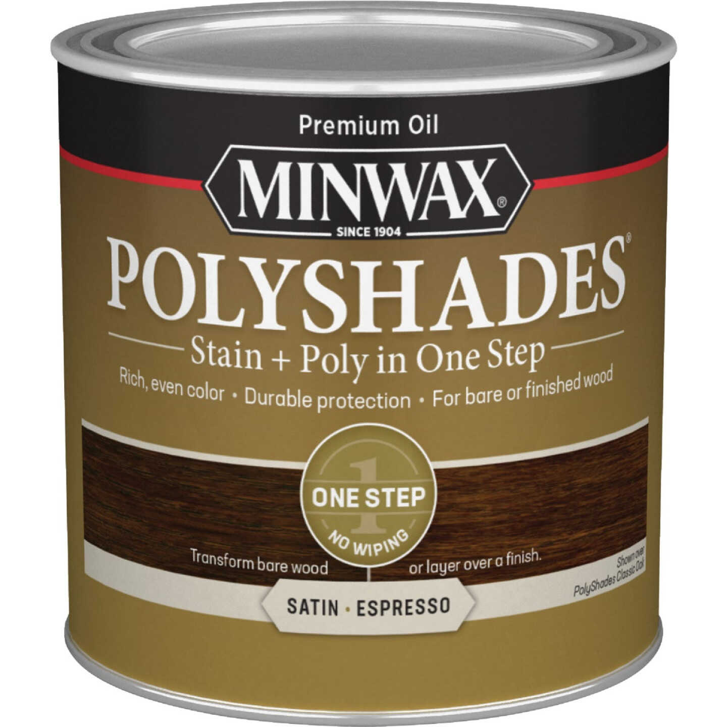 Minwax Polyshades 1/2 Pt. Satin Stain & Finish Polyurethane In 1-Step, Espresso Image 7