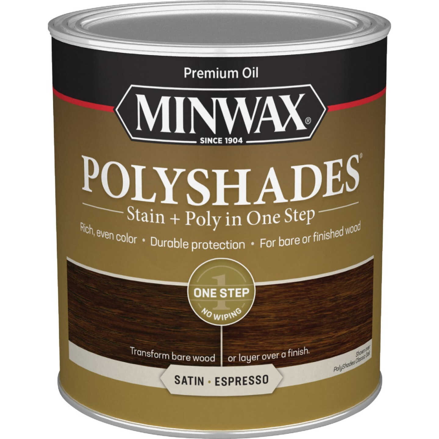 Minwax Polyshades 1 Qt. Satin Stain & Finish Polyurethane In 1-Step, Espresso Image 7