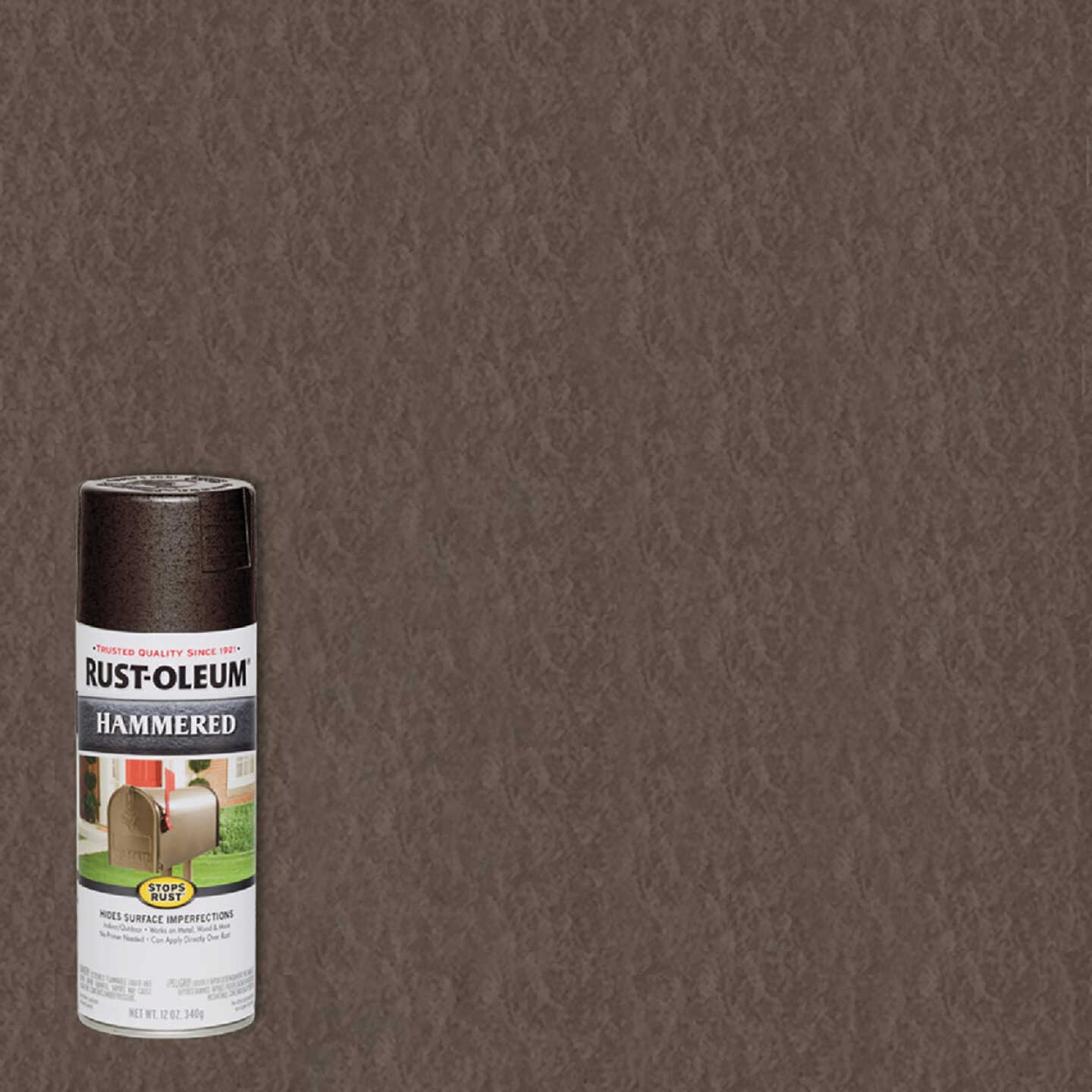 Rust-Oleum Stops Rust Dark Bronze Metallic 12 Oz. Hammered Finish Spray Paint Image 1