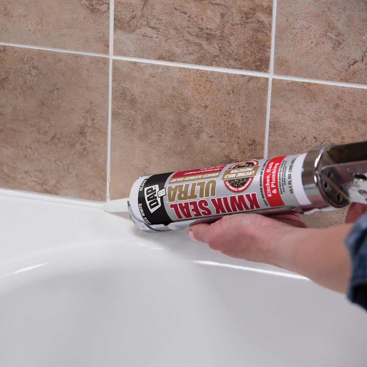 DAP KWIK SEAL ULTRA 10.1 Oz. White Siliconized Kitchen & Bath Sealant Image 6