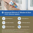 GE Advanced Silicone Window & Door Sealant, White, 2.8 Oz. Tube Image 4