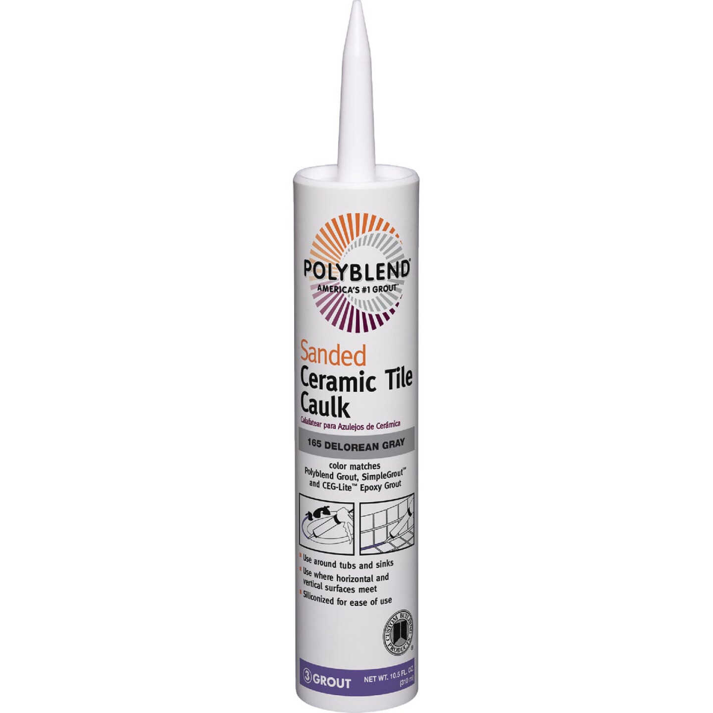 Polyblend 10.5 Oz. #165 Delorean Gray Sanded Ceramic Tile Caulk Image 1