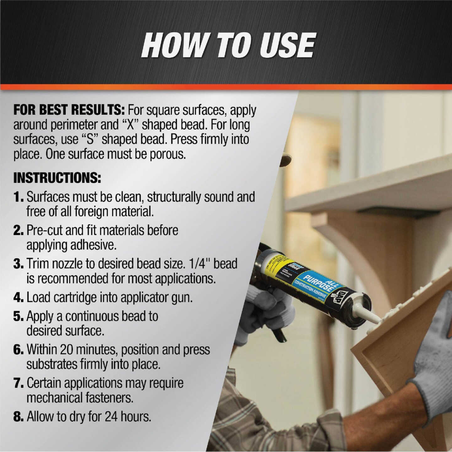 DAP 10.3 Oz. All Purpose Construction Adhesive Image 3