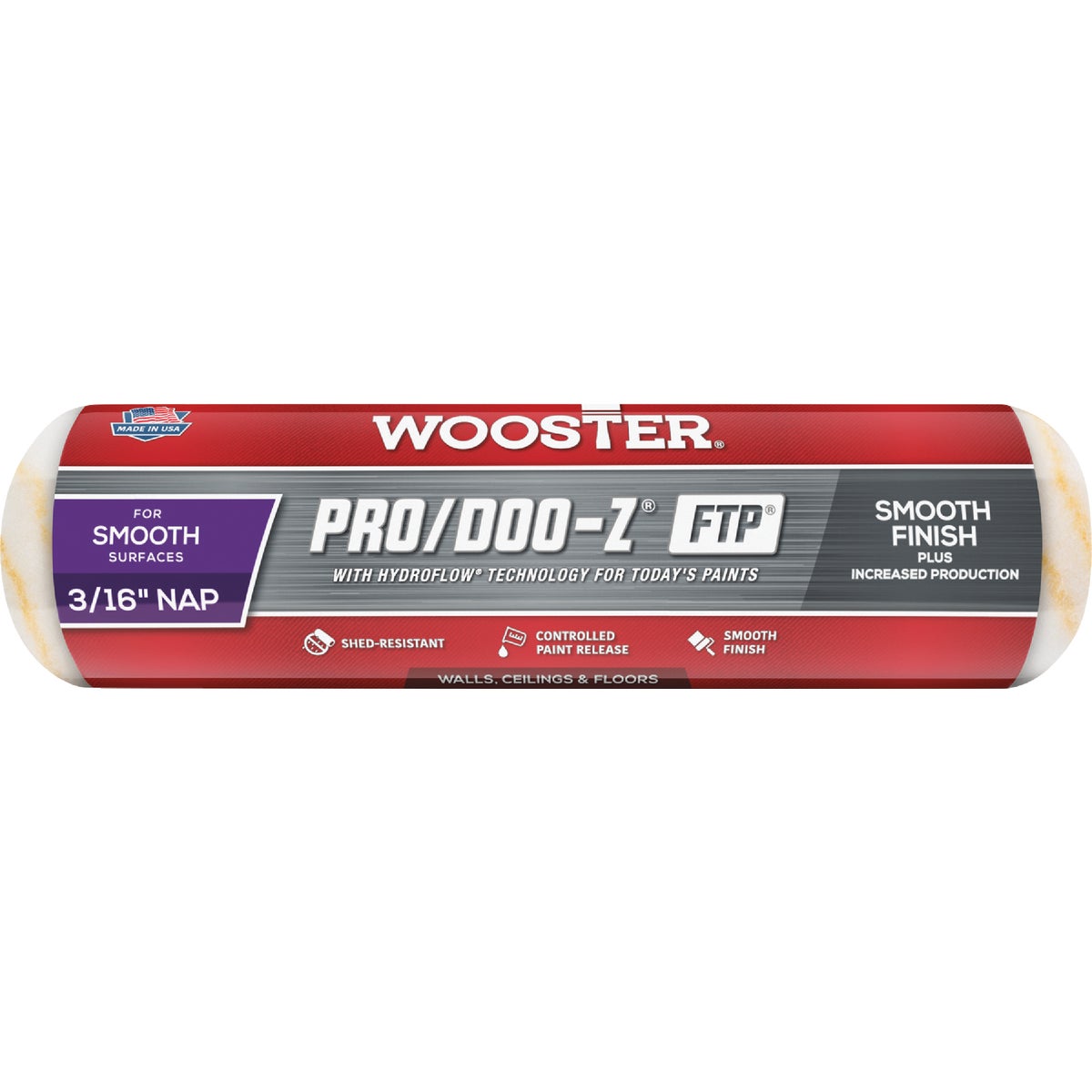 Wooster Pro/Doo-Z FTP 9 In. x 3/16 In. Woven Fabric Roller Cover Image 1
