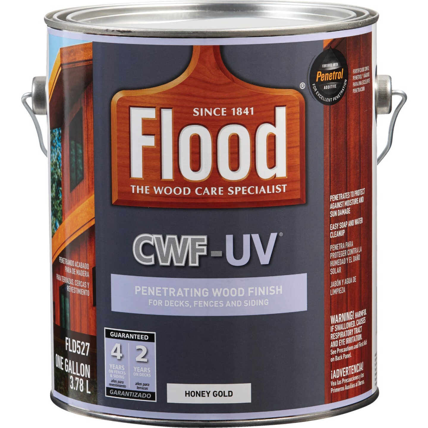 Flood CWF-UV Oil-Modified Fence Deck and Siding Wood Finish, Honey Gold, 1 Gal. Image 1