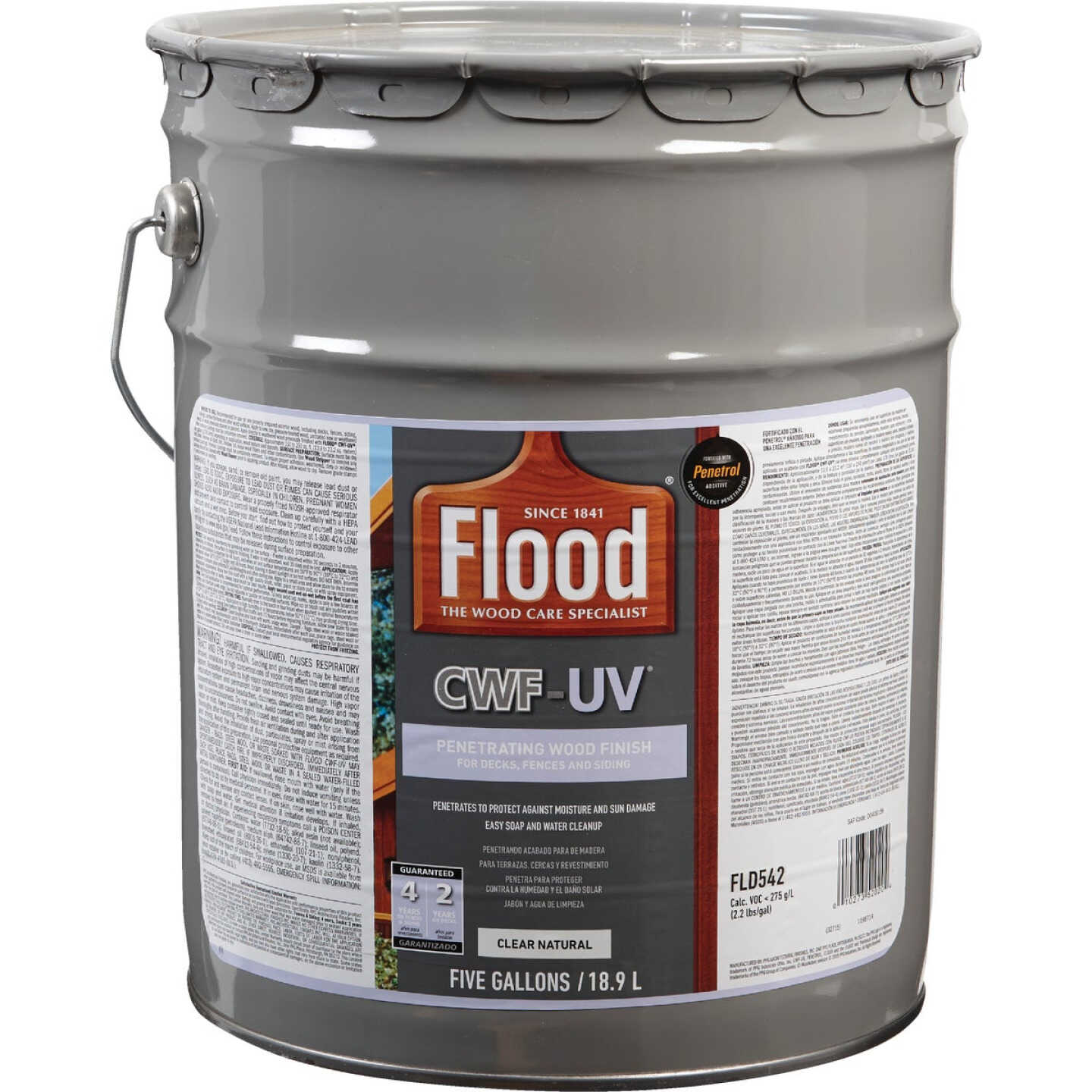 Flood CWF-UV Oil-Modified Fence Deck and Siding Wood Finish, Natural, 5 Gal. Image 1