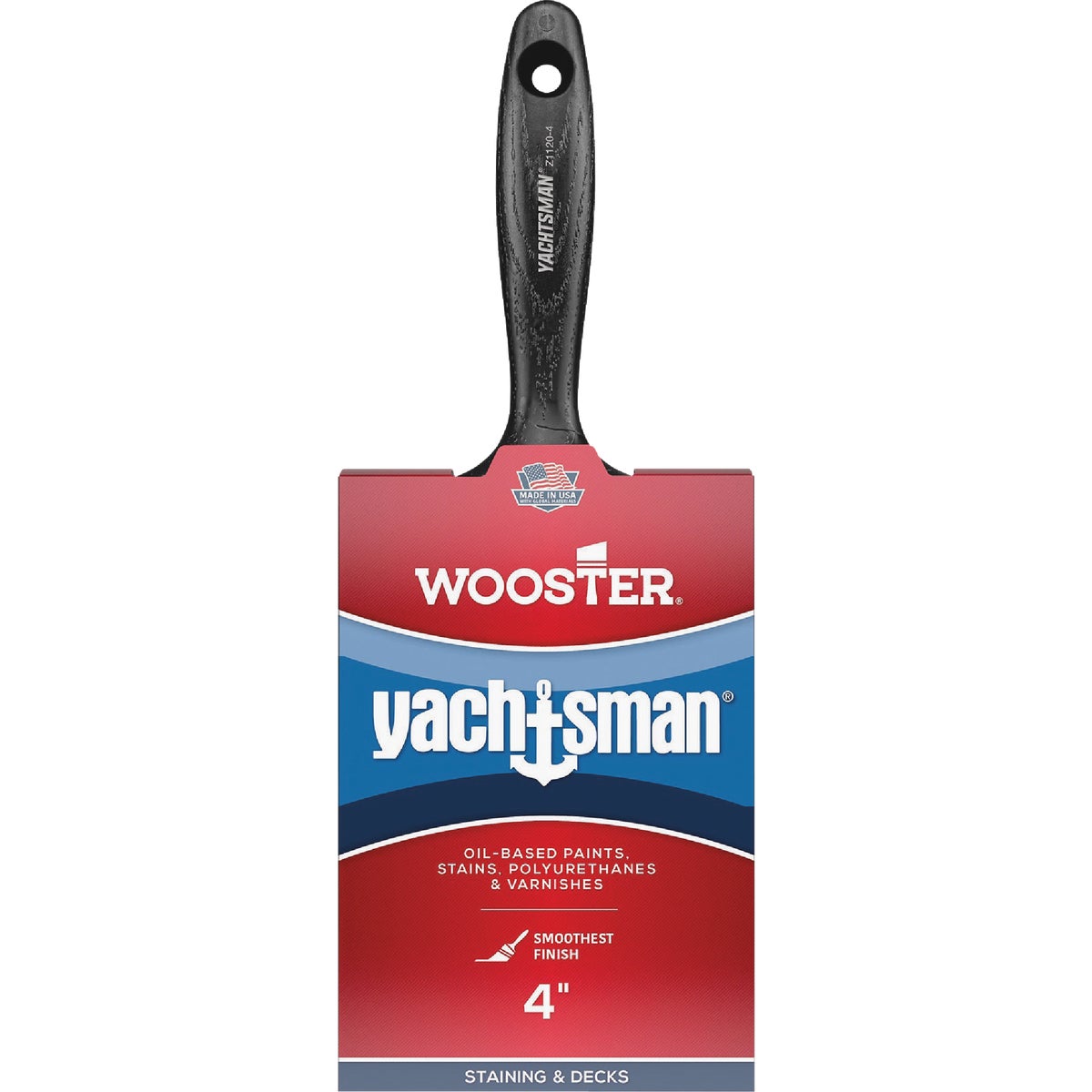 Wooster Yachtsman Varnish 4 In. Flat Paint Brush Image 1