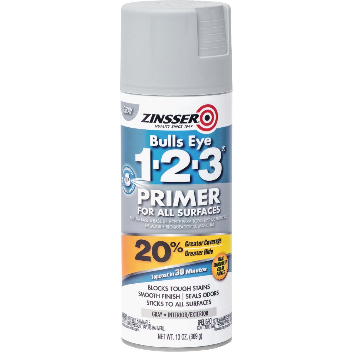Zinsser Bulls Eye 1-2-3 13 Oz. Primer Spray, Gray Image 2
