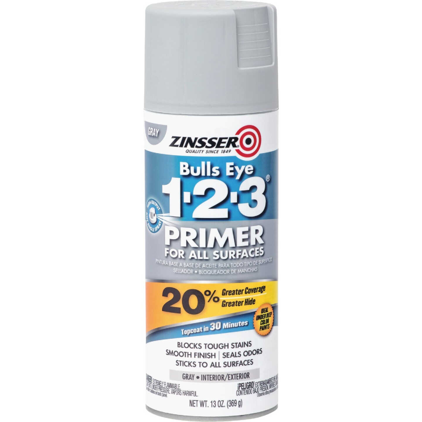 Zinsser Bulls Eye 1-2-3 13 Oz. Primer Spray, Gray Image 2