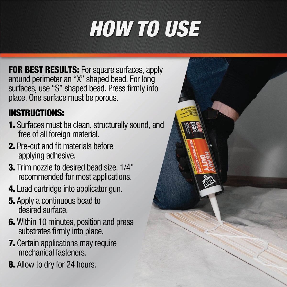 DAP 10 Oz. Heavy Duty Construction Adhesive Image 3