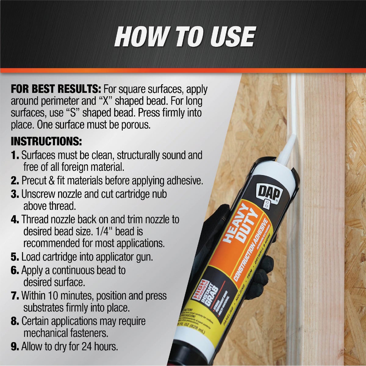 DAP 28 Oz. Heavy Duty Construction Adhesive Image 3