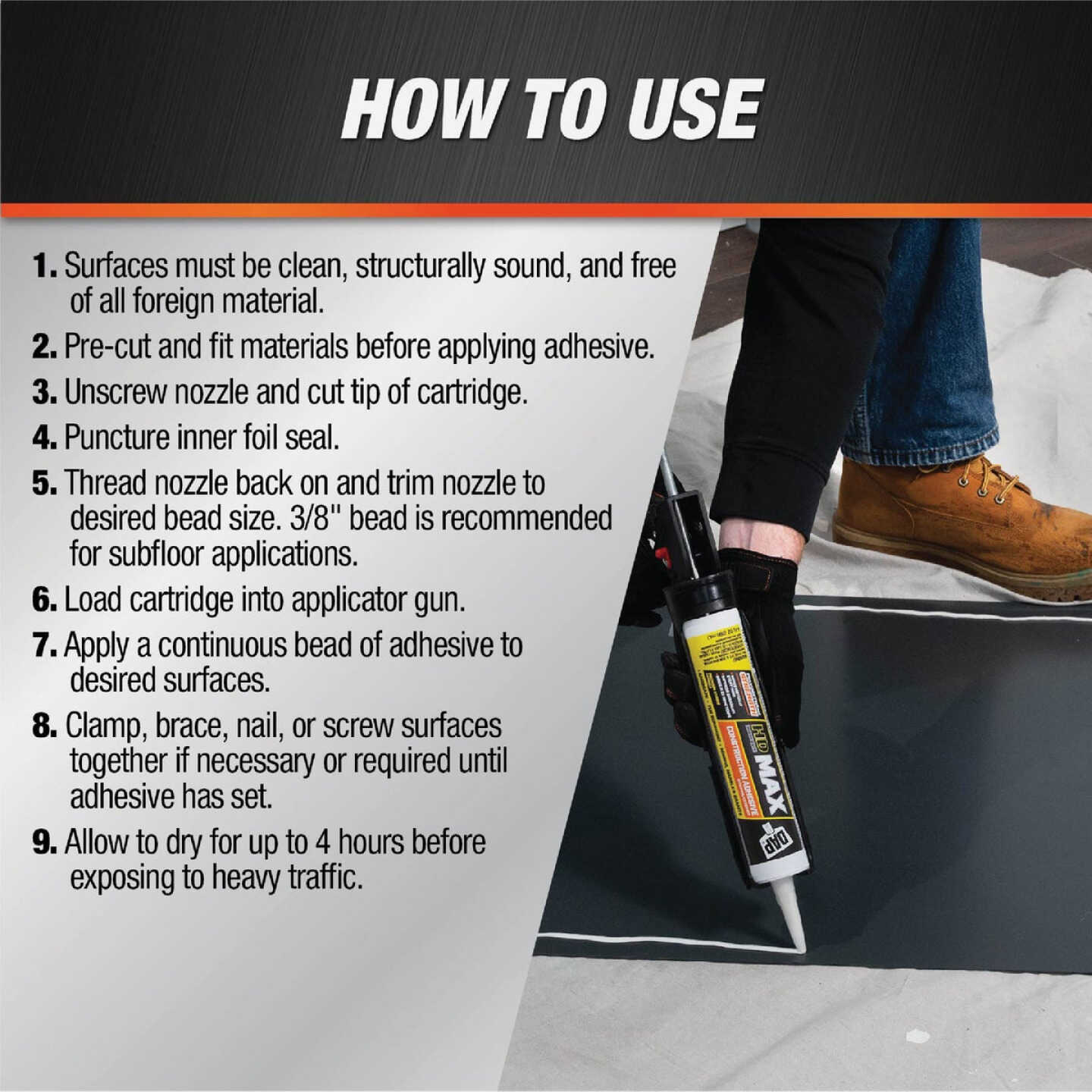 DAP HD Max 9 Oz. Construction Adhesive Image 3