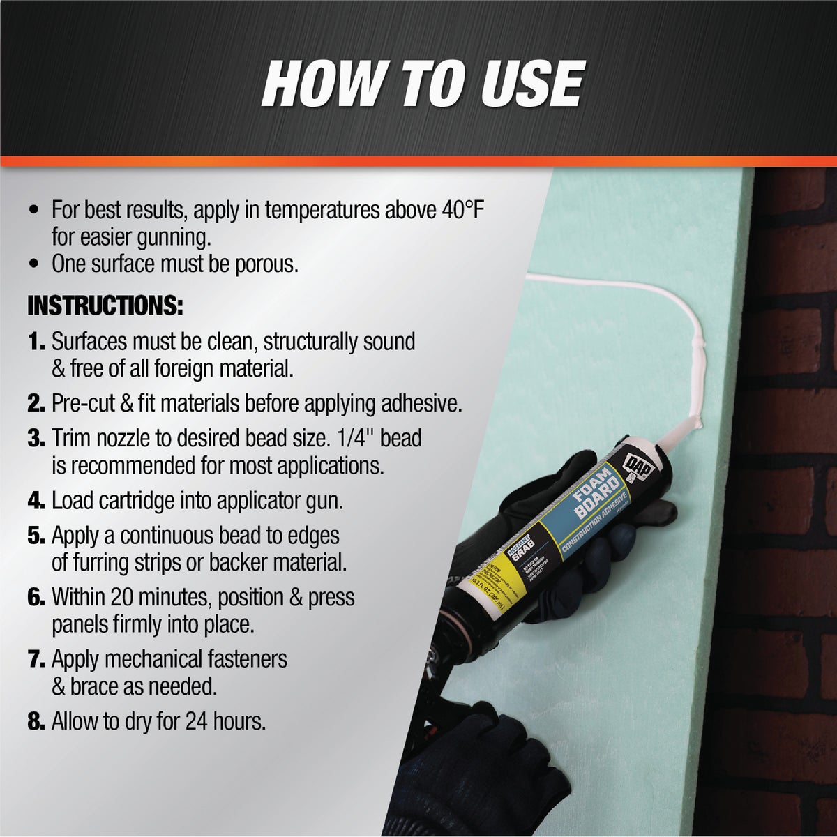 DAP 10.3 Oz. Foamboard Construction Adhesive Image 3