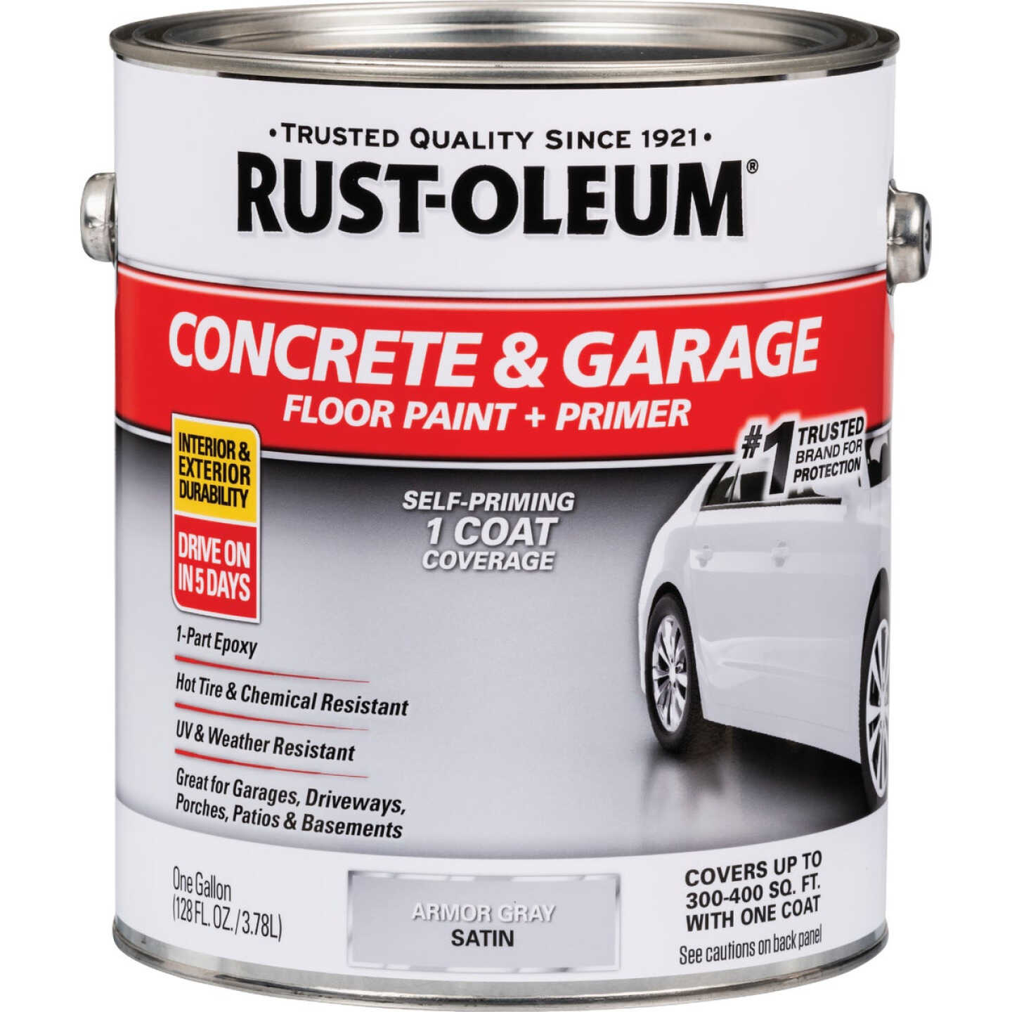 Rust-Oleum Concrete & Garage Floor Paint & Primer, 1 Gal., Armor Gray Image 7