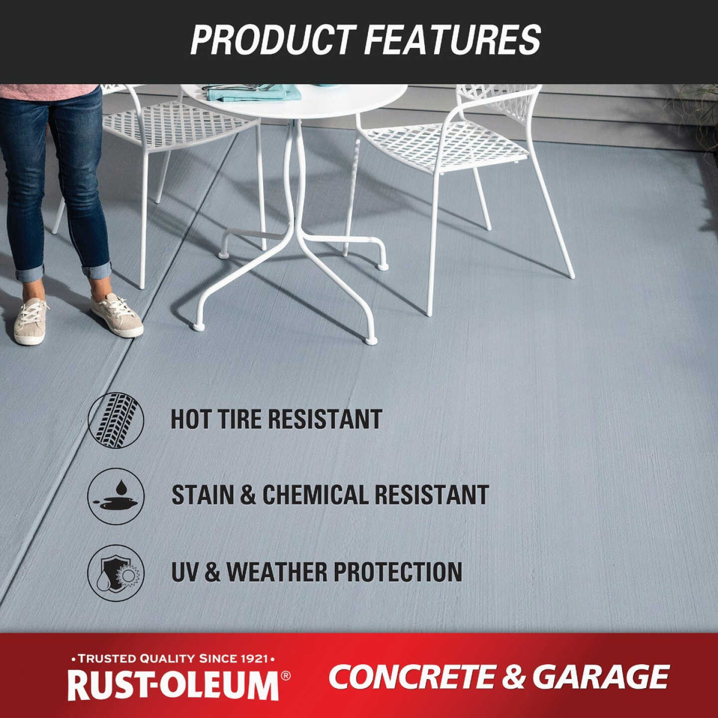 Rust-Oleum Concrete & Garage Floor Paint & Primer, 1 Gal., Tint Base Image 4