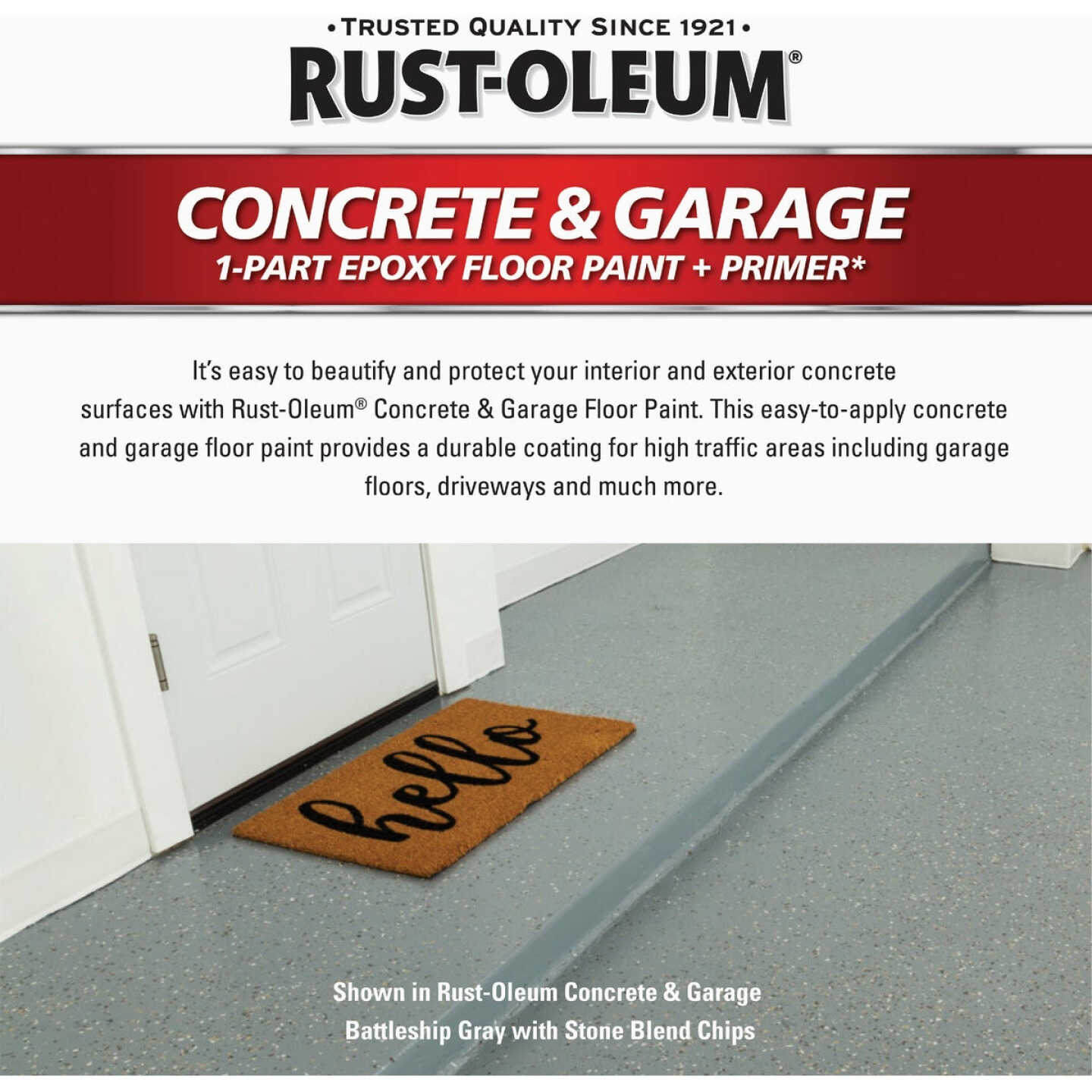 Rust-Oleum Concrete & Garage Floor Paint & Primer, 1 Gal., Tint Base Image 2