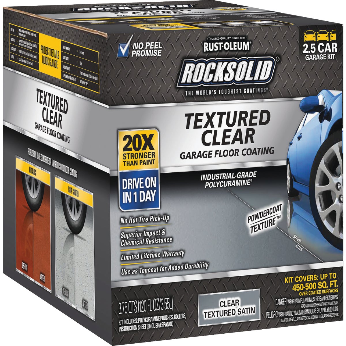 Rust-Oleum RockSolid Textured Topcoat Floor Coating Kit, Clear, 120 Oz. Image 3