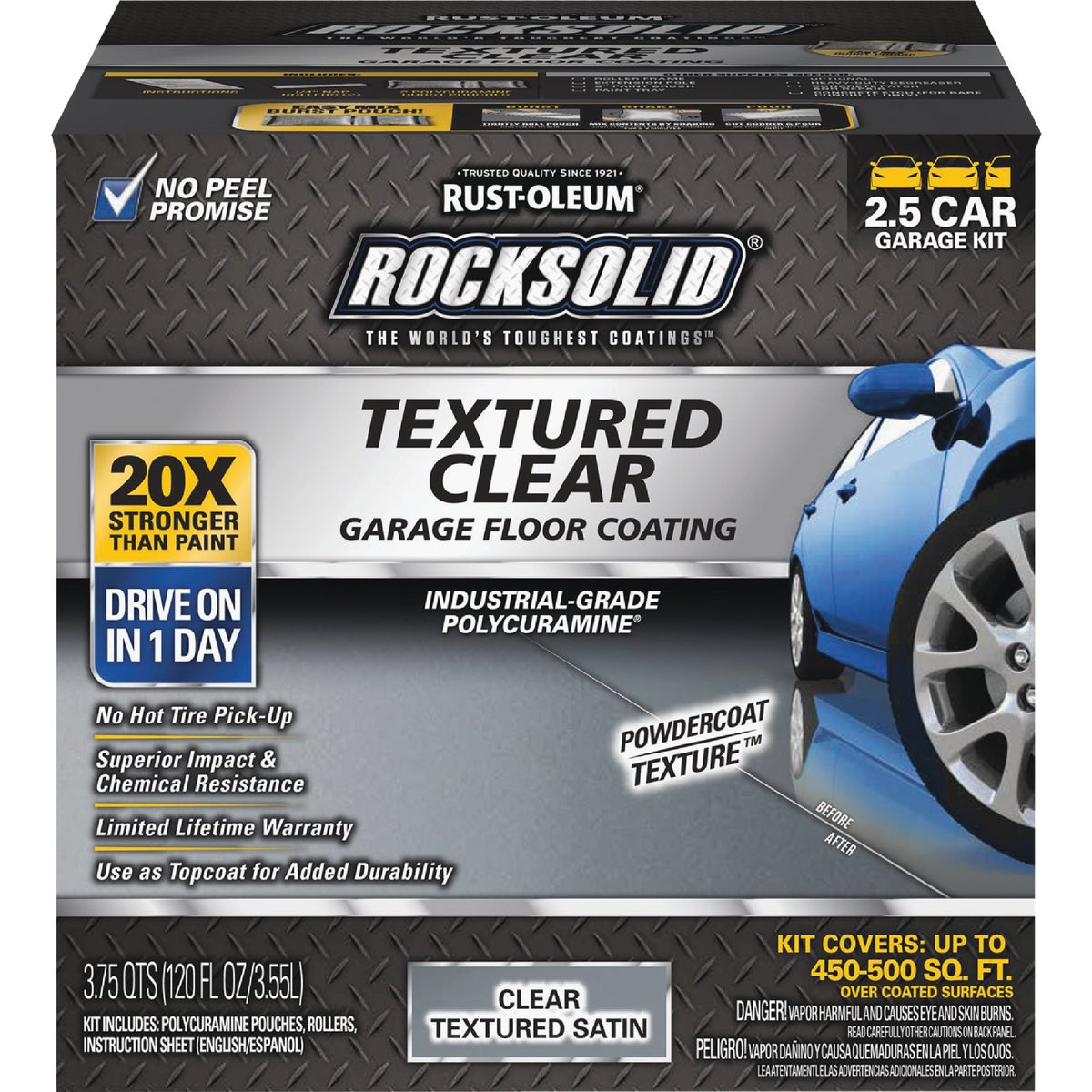 Rust-Oleum RockSolid Textured Topcoat Floor Coating Kit, Clear, 120 Oz. Image 1