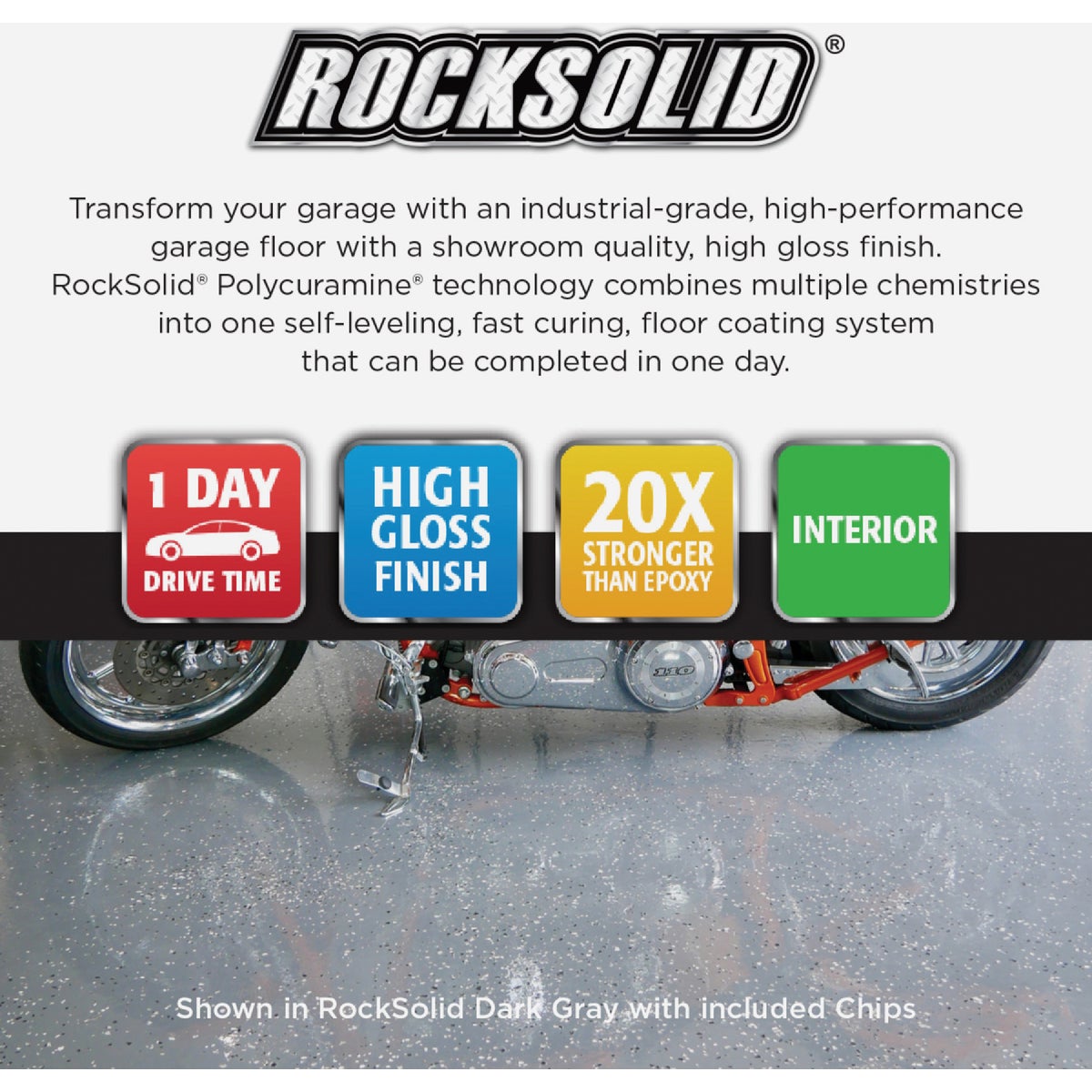 Rust-Oleum RockSolid Low VOC Garage Floor Coating Kit, Gray, 76 Oz. Image 2
