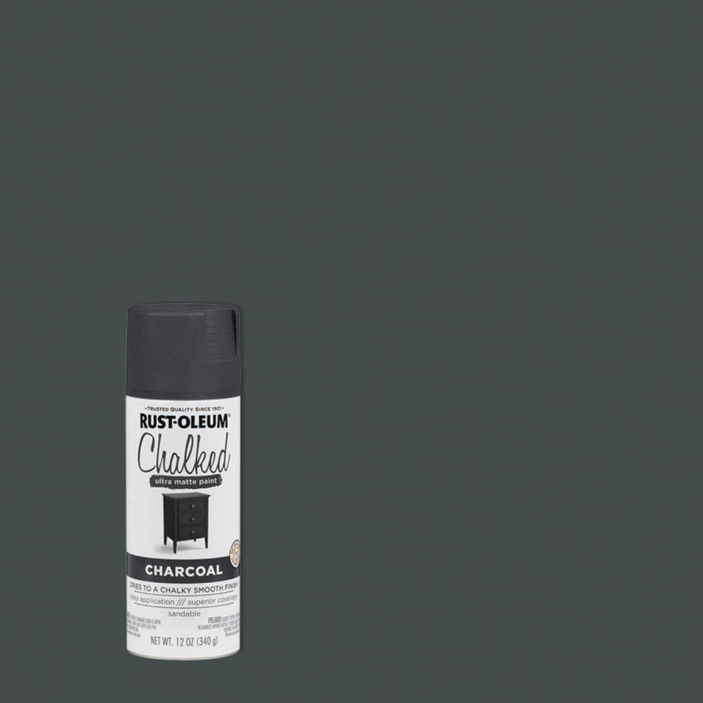 Rust-Oleum Chalked 12 Oz. Ultra Matte Spray Paint, Charcoal Image 1