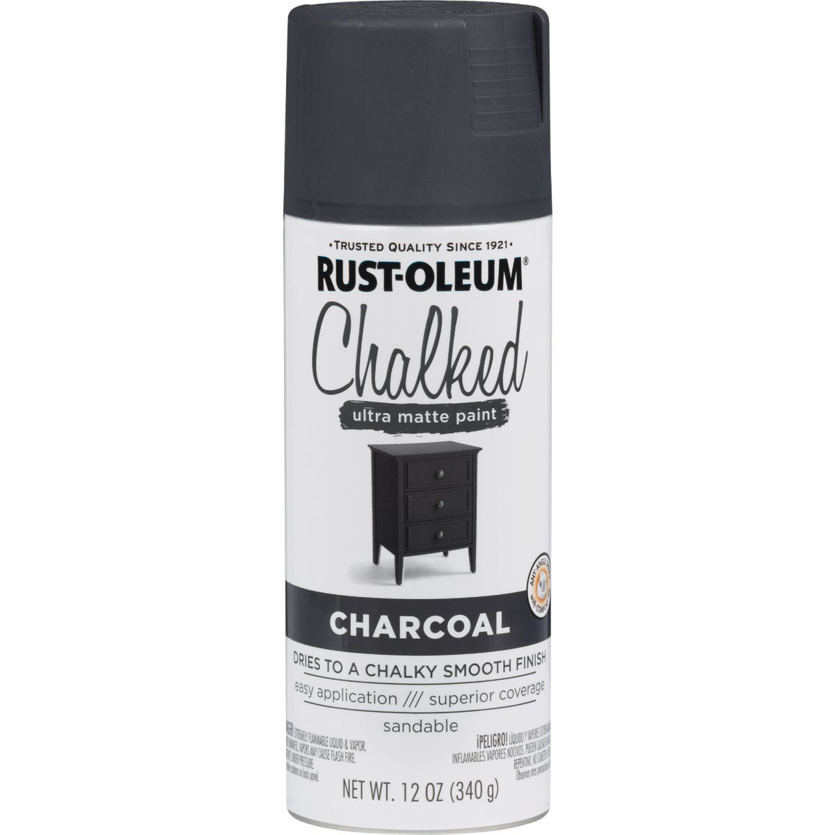 Rust-Oleum Chalked 12 Oz. Ultra Matte Spray Paint, Charcoal Image 8