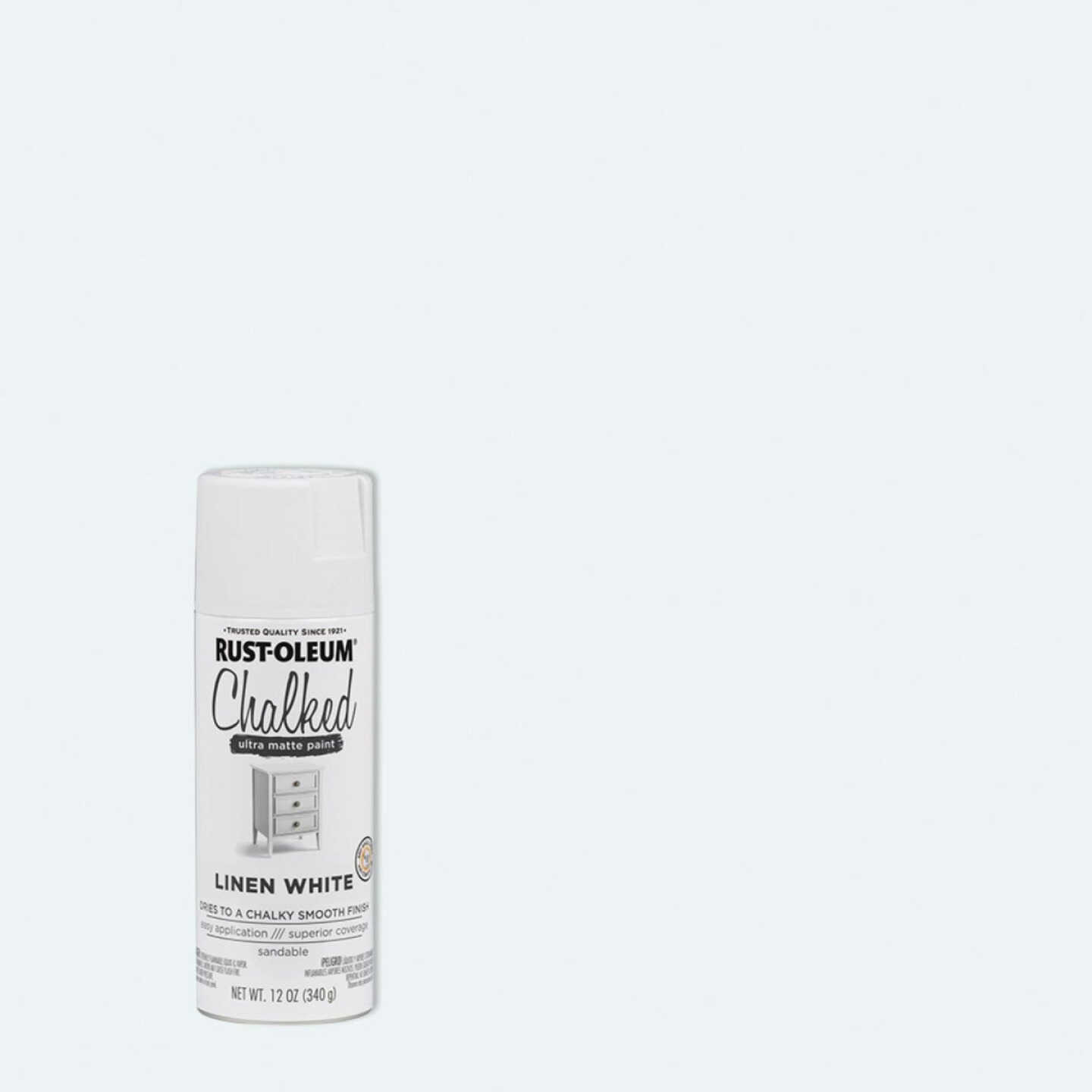 Rust-Oleum Chalked 12 Oz. Ultra Matte Spray Paint, Linen White Image 1